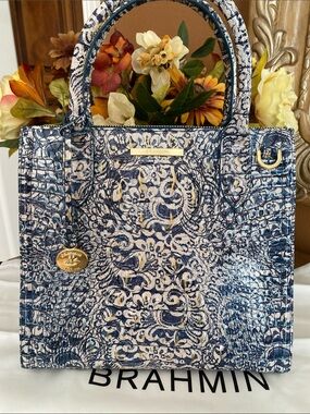 Brahmin small Caroline blue Filigree